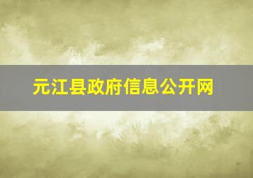 元江县政府信息公开网