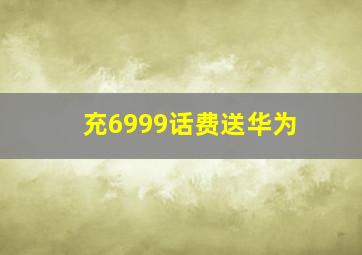 充6999话费送华为