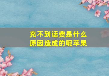 充不到话费是什么原因造成的呢苹果