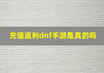 充值返利dnf手游是真的吗