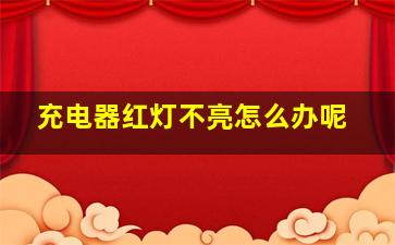 充电器红灯不亮怎么办呢