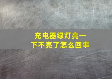 充电器绿灯亮一下不亮了怎么回事