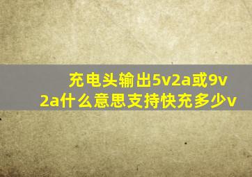 充电头输出5v2a或9v2a什么意思支持快充多少v