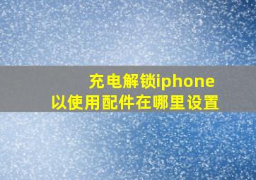 充电解锁iphone以使用配件在哪里设置