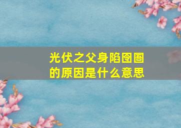 光伏之父身陷囹圄的原因是什么意思