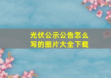 光伏公示公告怎么写的图片大全下载