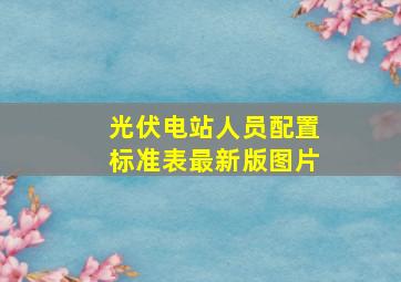 光伏电站人员配置标准表最新版图片