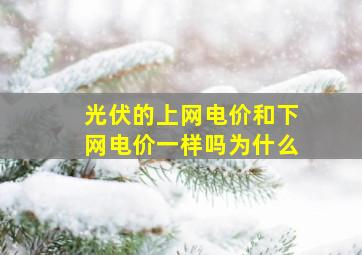 光伏的上网电价和下网电价一样吗为什么