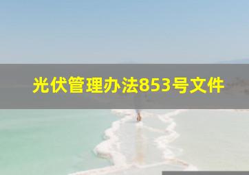 光伏管理办法853号文件