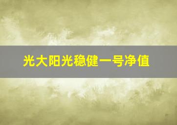 光大阳光稳健一号净值