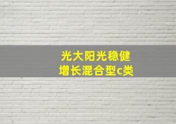 光大阳光稳健增长混合型c类