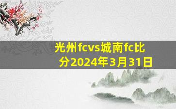 光州fcvs城南fc比分2024年3月31日