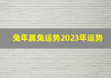 兔年属兔运势2023年运势