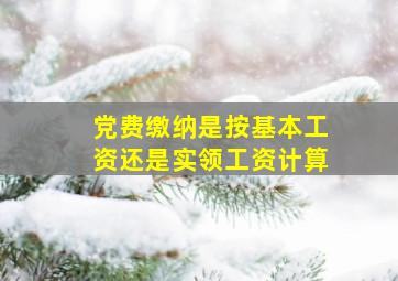 党费缴纳是按基本工资还是实领工资计算