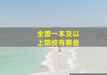 全国一本及以上院校有哪些