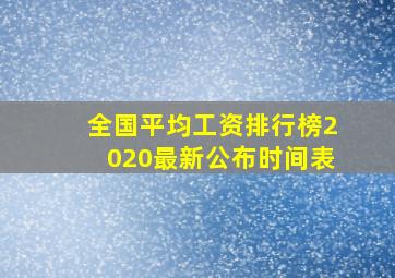 全国平均工资排行榜2020最新公布时间表