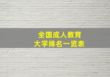 全国成人教育大学排名一览表