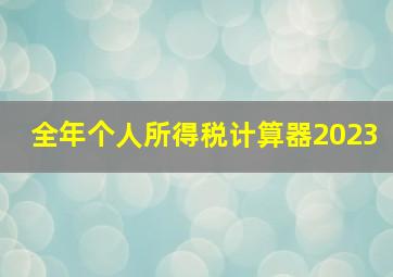 全年个人所得税计算器2023