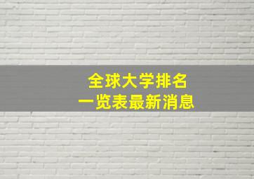 全球大学排名一览表最新消息