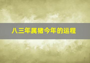 八三年属猪今年的运程