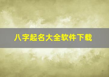 八字起名大全软件下载