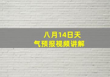 八月14日天气预报视频讲解