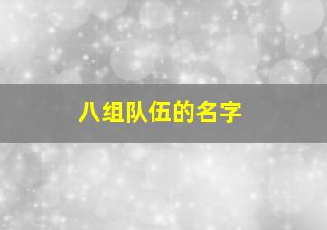 八组队伍的名字