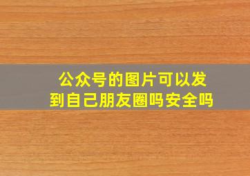 公众号的图片可以发到自己朋友圈吗安全吗