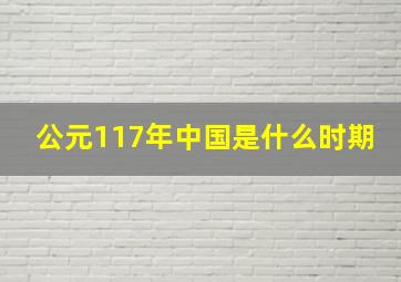 公元117年中国是什么时期