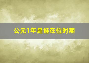 公元1年是谁在位时期