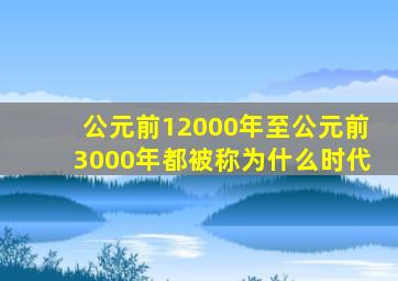 公元前12000年至公元前3000年都被称为什么时代