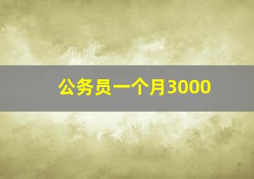 公务员一个月3000