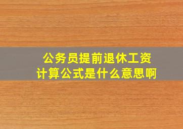 公务员提前退休工资计算公式是什么意思啊