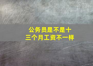 公务员是不是十三个月工资不一样