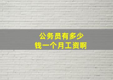 公务员有多少钱一个月工资啊