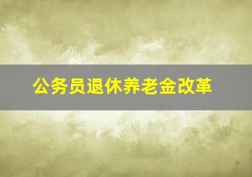 公务员退休养老金改革