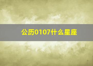 公历0107什么星座