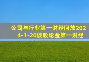 公司与行业第一财经回放2024-1-20谈股论金第一财经