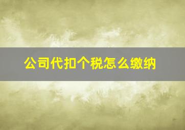 公司代扣个税怎么缴纳