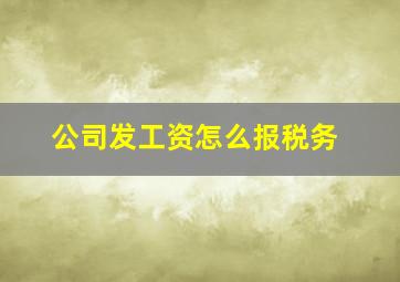 公司发工资怎么报税务