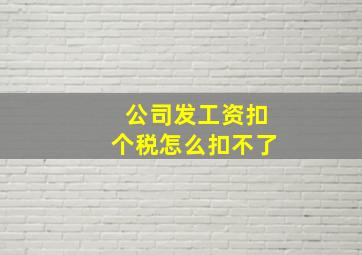 公司发工资扣个税怎么扣不了