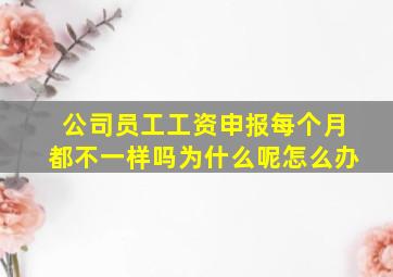 公司员工工资申报每个月都不一样吗为什么呢怎么办