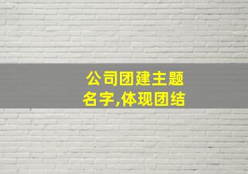 公司团建主题名字,体现团结