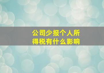 公司少报个人所得税有什么影响