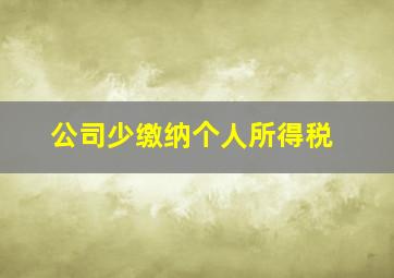 公司少缴纳个人所得税