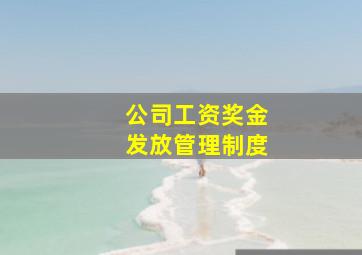 公司工资奖金发放管理制度