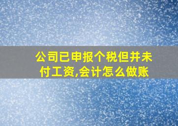 公司已申报个税但并未付工资,会计怎么做账