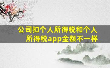 公司扣个人所得税和个人所得税app金额不一样