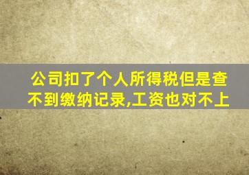 公司扣了个人所得税但是查不到缴纳记录,工资也对不上