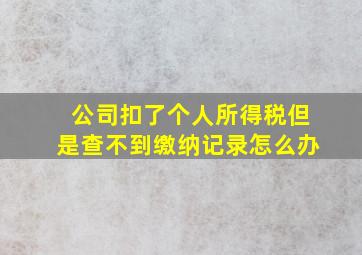 公司扣了个人所得税但是查不到缴纳记录怎么办